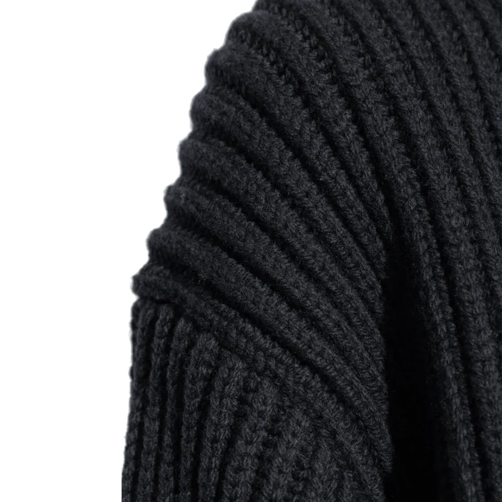 Jil Sander Schwarzer Wollrollkragenpullover-3