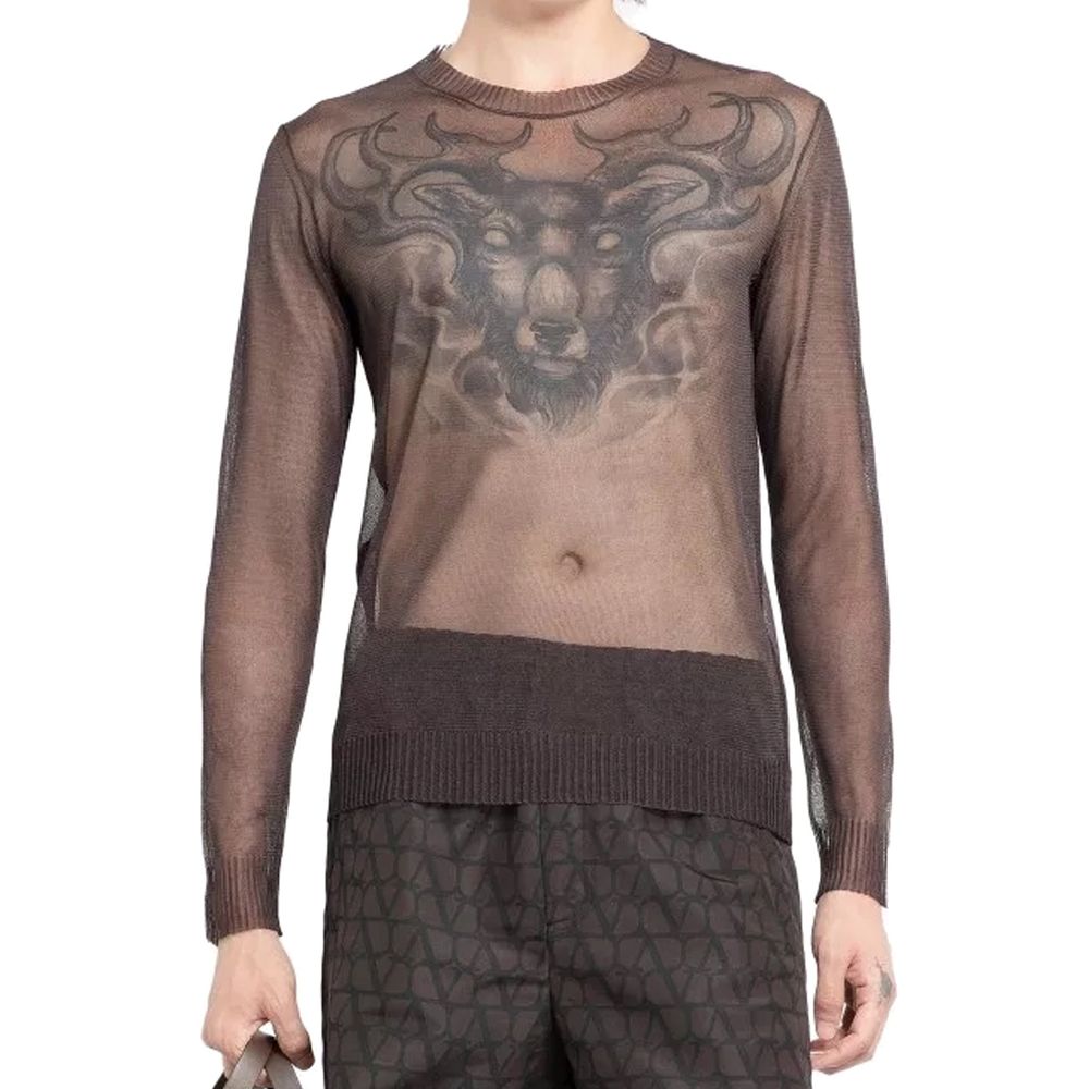 Valentino Garavani Braunes Seiden-Sweatshirt-2