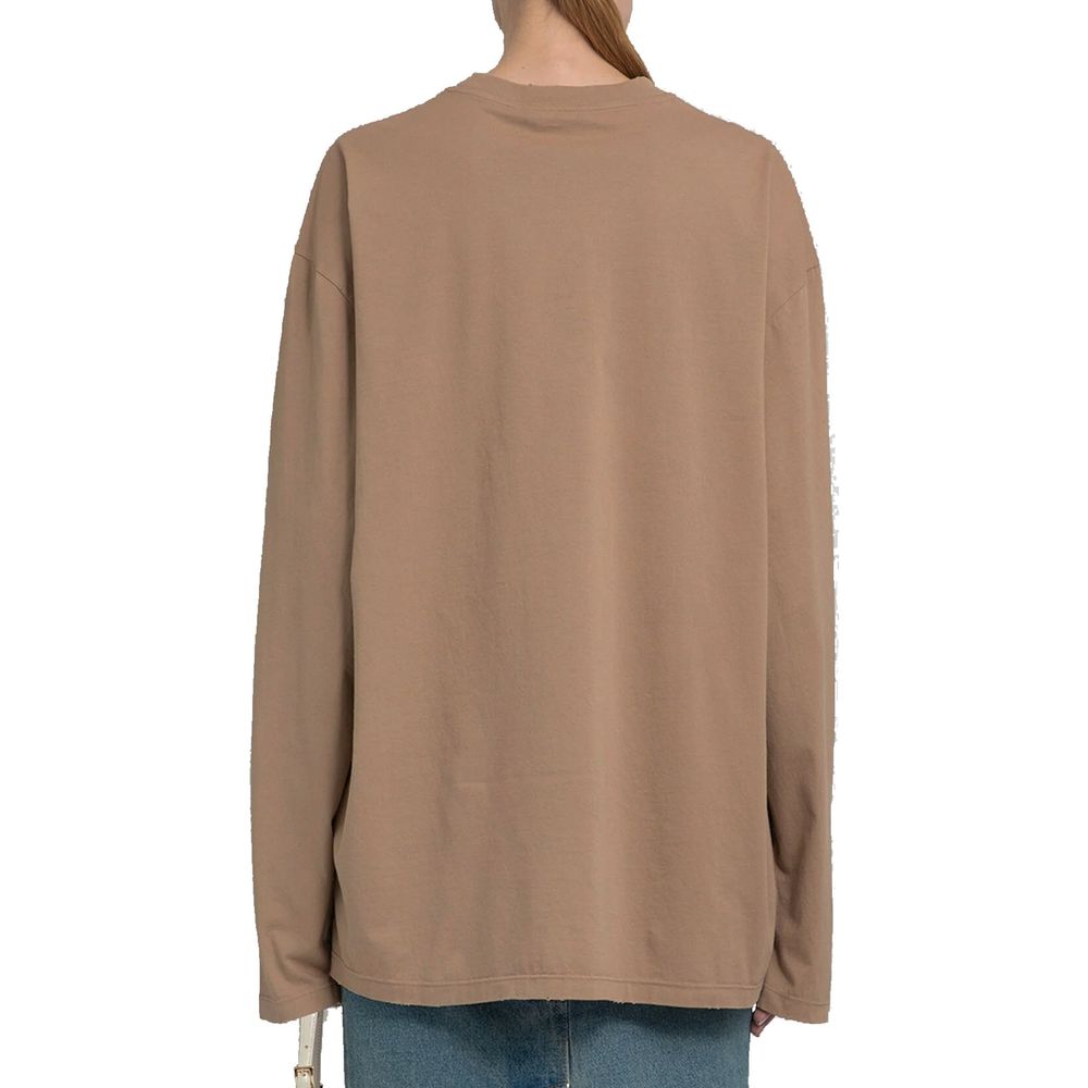 Prada Braunes Baumwoll-Langarmshirt-3
