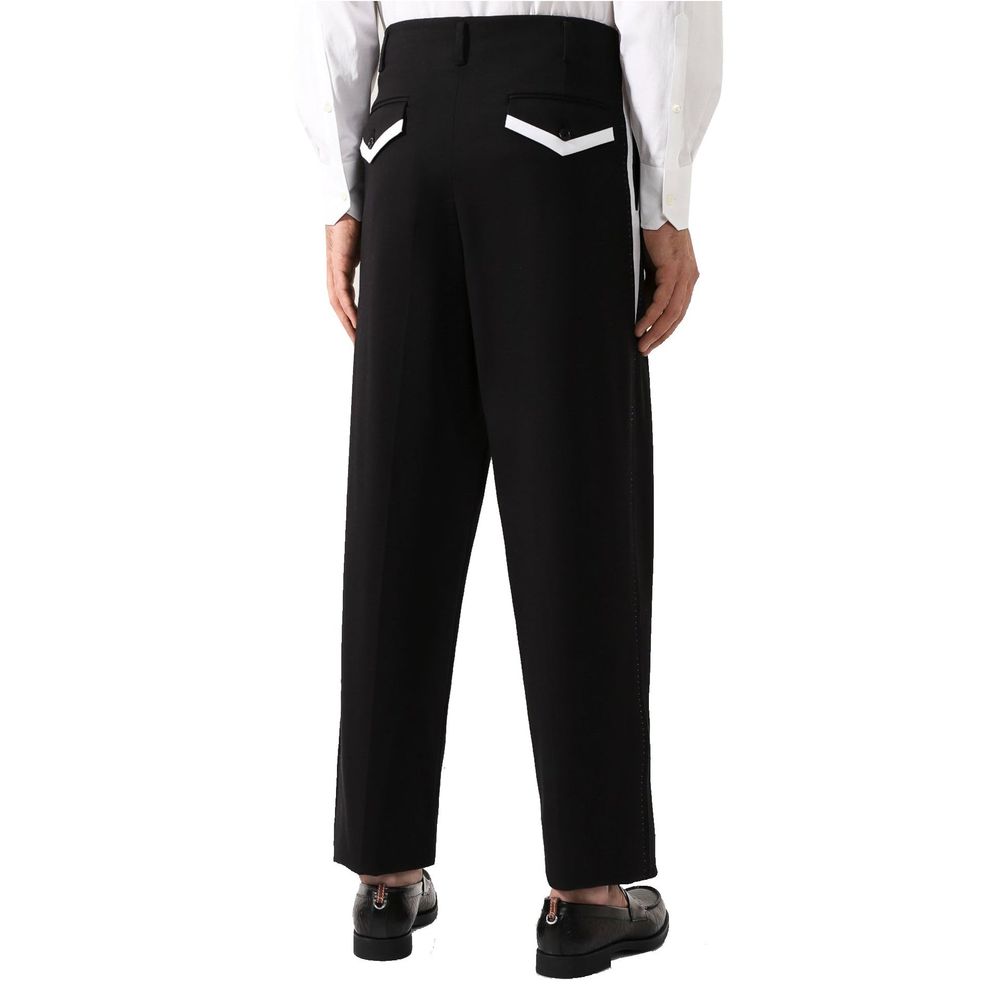 Dolce & Gabbana Schwarze Baumwoll-Freizeithose-3