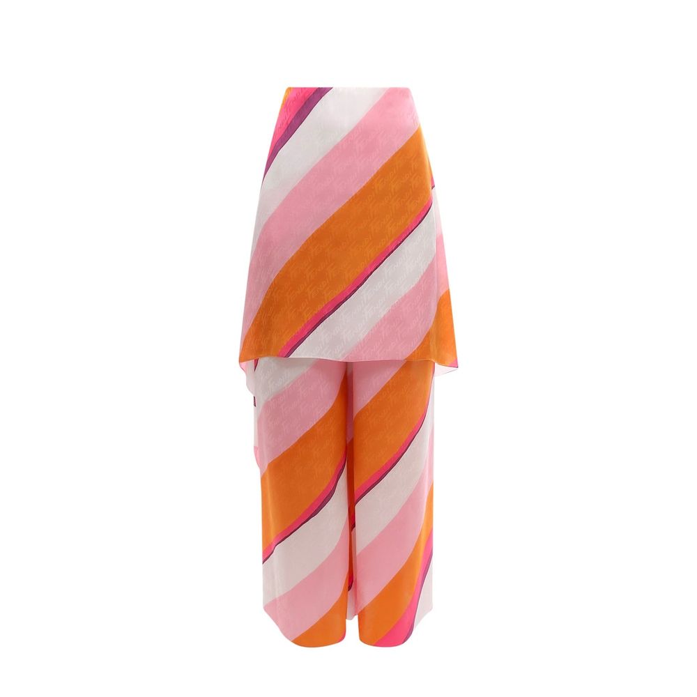 Fendi Mehrfarbige Seidenhose-1