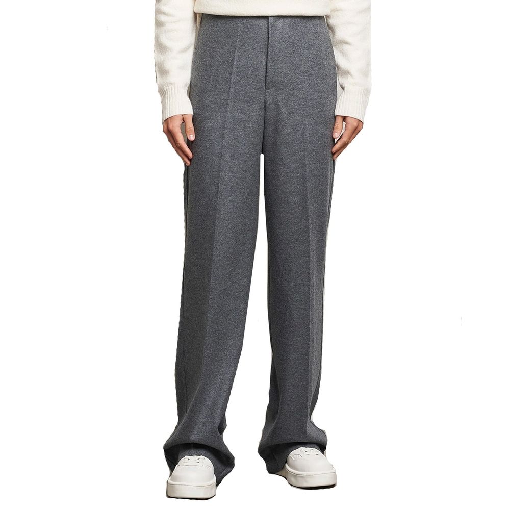 Jil Sander Graue Woll-Freizeithose-2