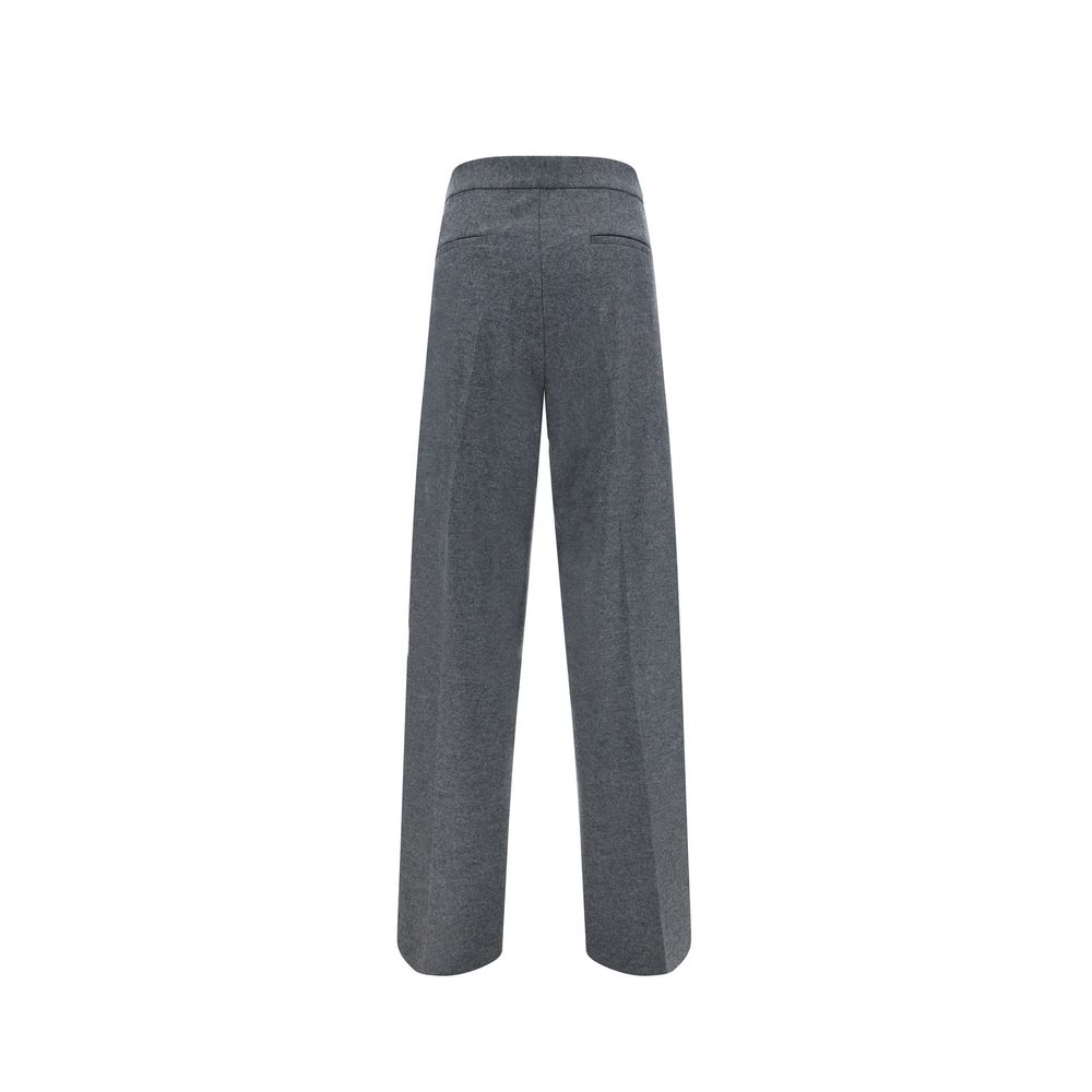 Jil Sander Graue Woll-Freizeithose-3