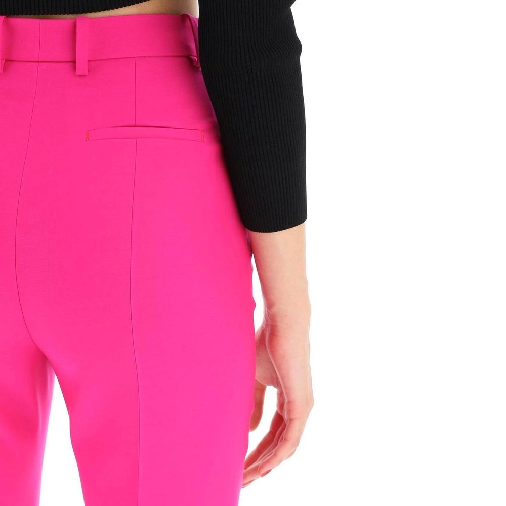 Alexander McQueen Gestreifte Wollhose in Cropped-Länge-4