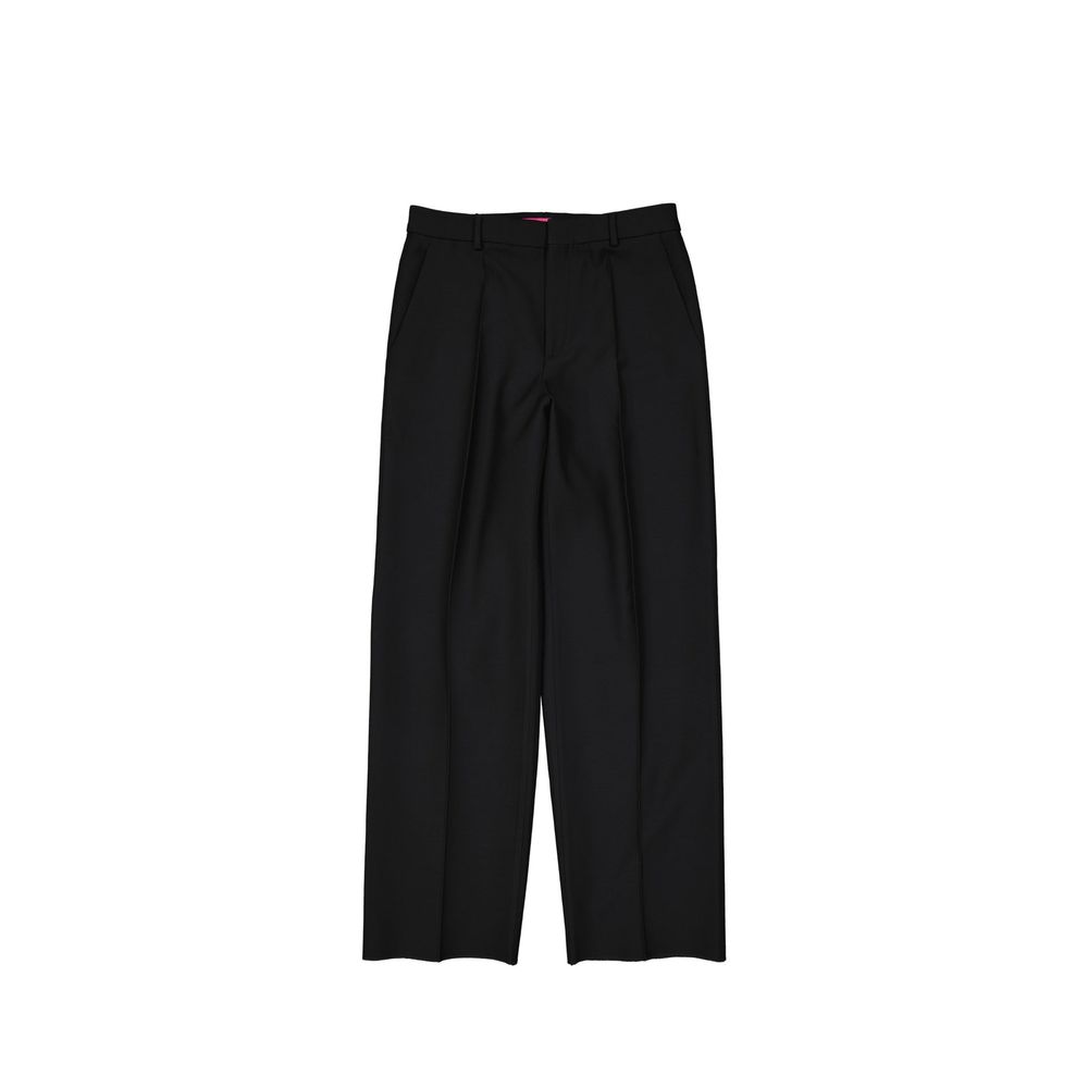 Valentino Garavani Schwarze Seidenhose mit ausgestelltem Bein-1