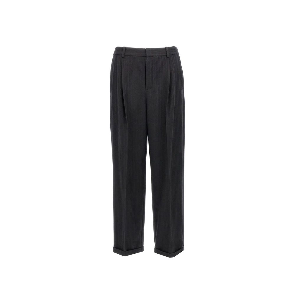 Saint Laurent Schwarze Kaschmir-Freizeithose-1