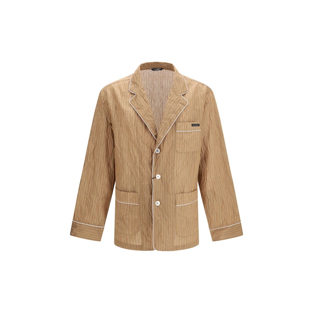 Dolce & Gabbana Beige Leinen-Morgenmantel-1