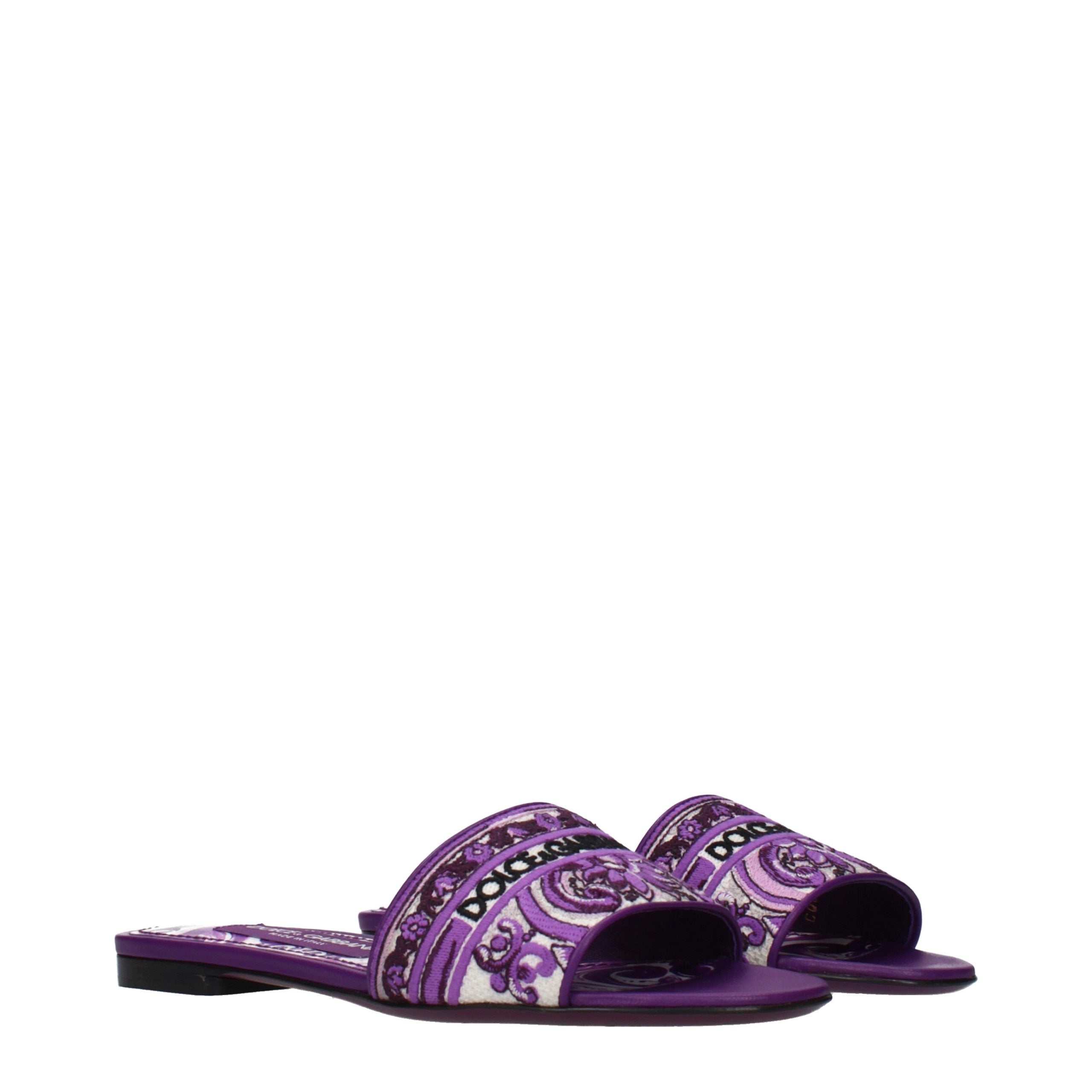 Dolce & Gabbana Violette Stoff-Slipper-2