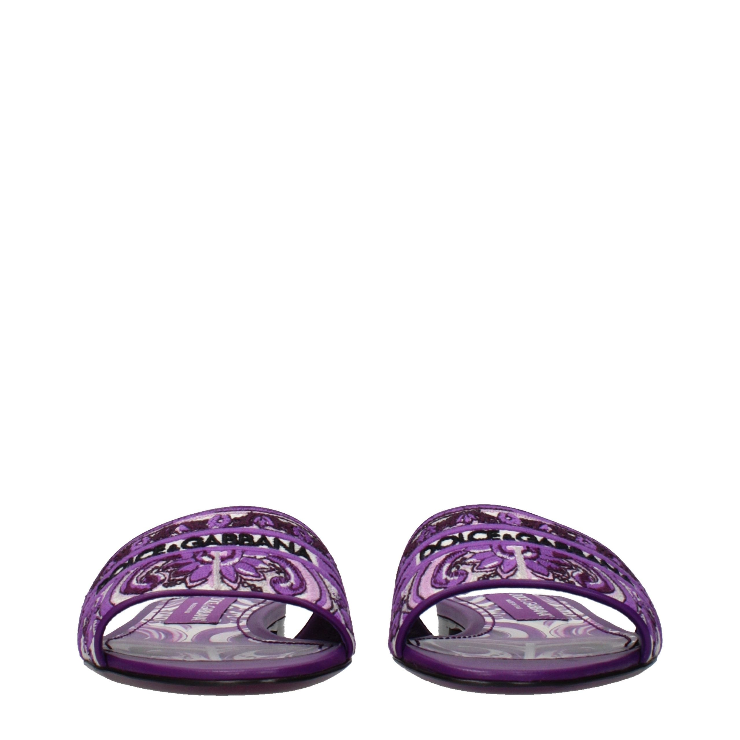 Dolce & Gabbana Violette Stoff-Slipper-3