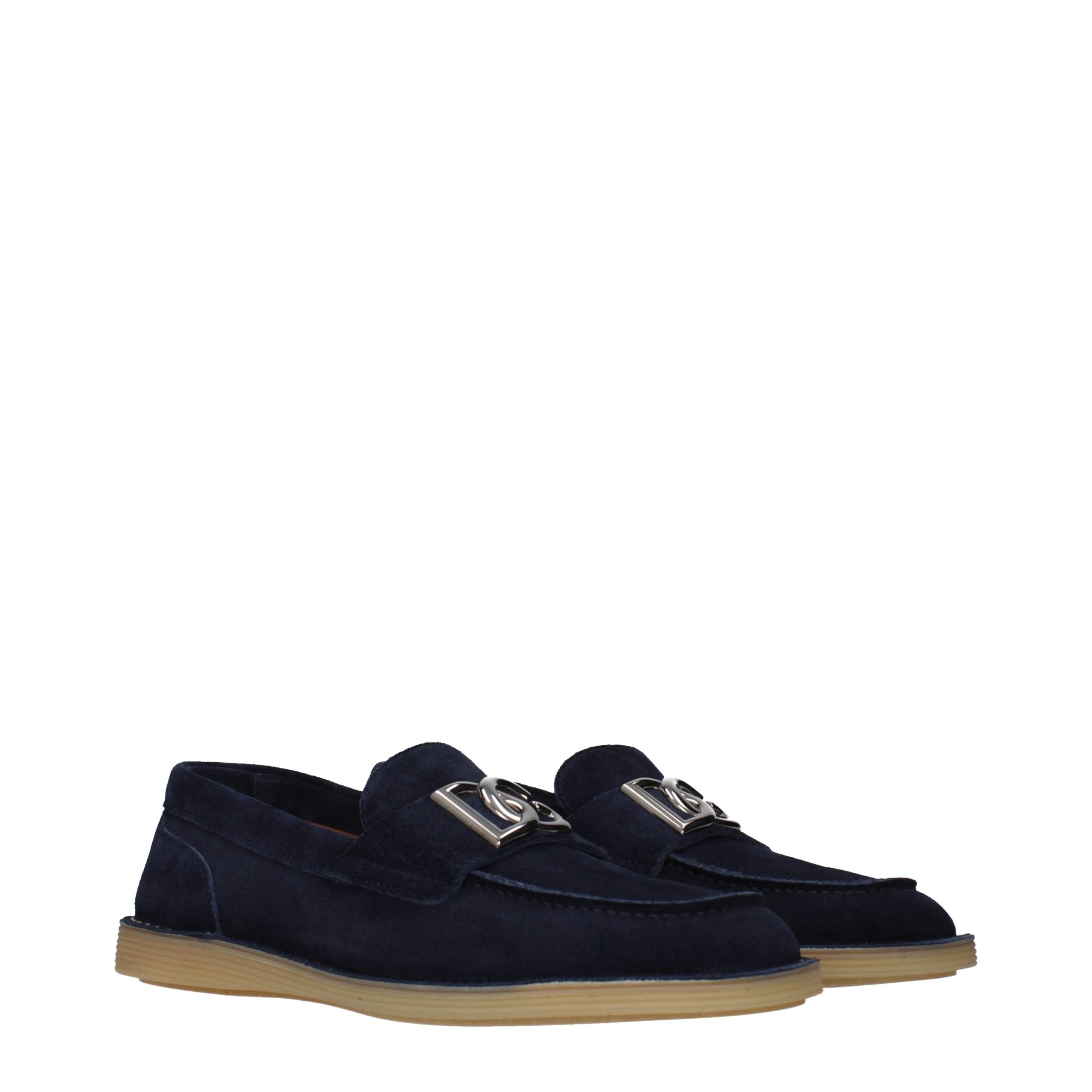 Dolce & Gabbana Blaue Loafer aus Leder zum Hineinschlüpfen-2