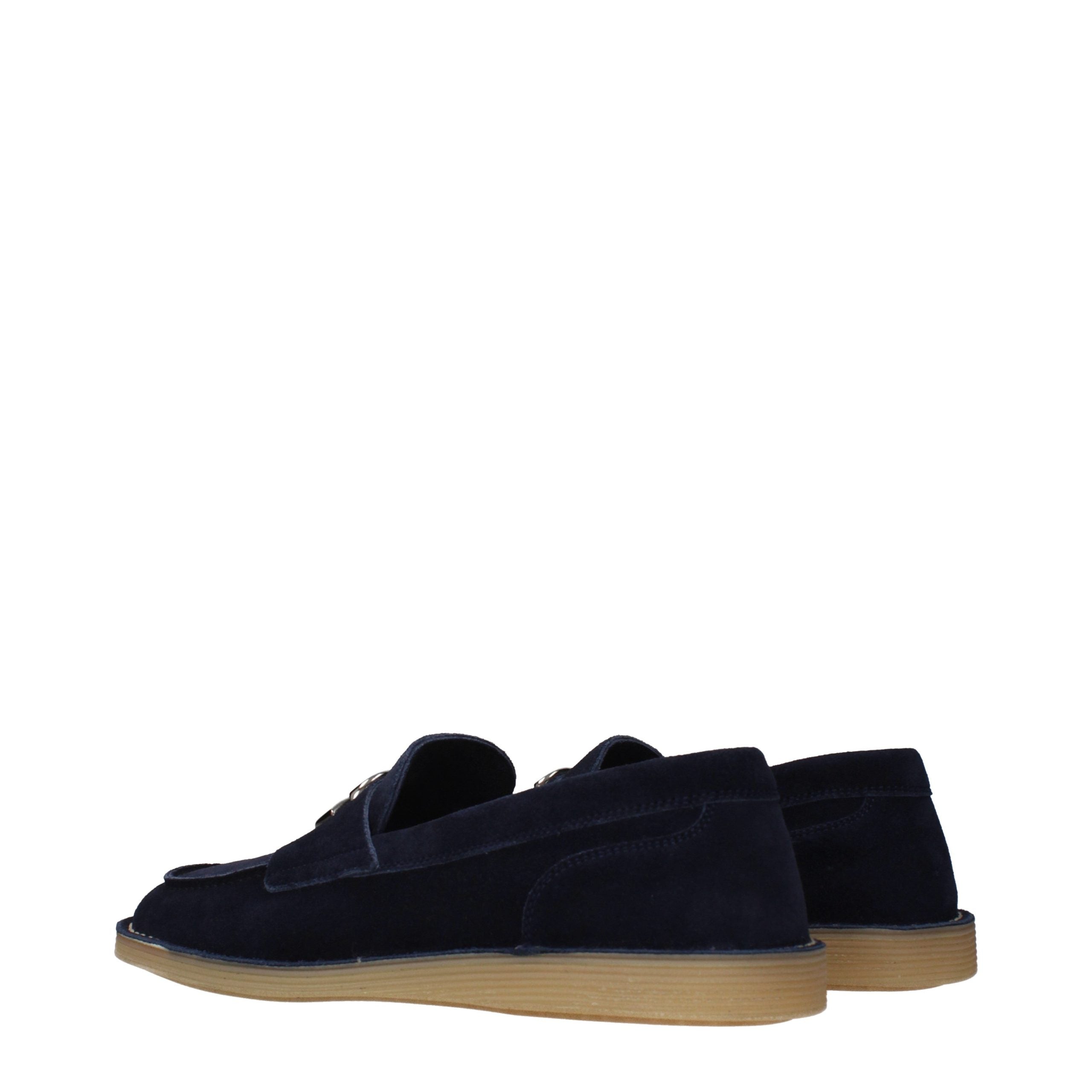 Dolce & Gabbana Blaue Loafer aus Leder zum Hineinschlüpfen-4