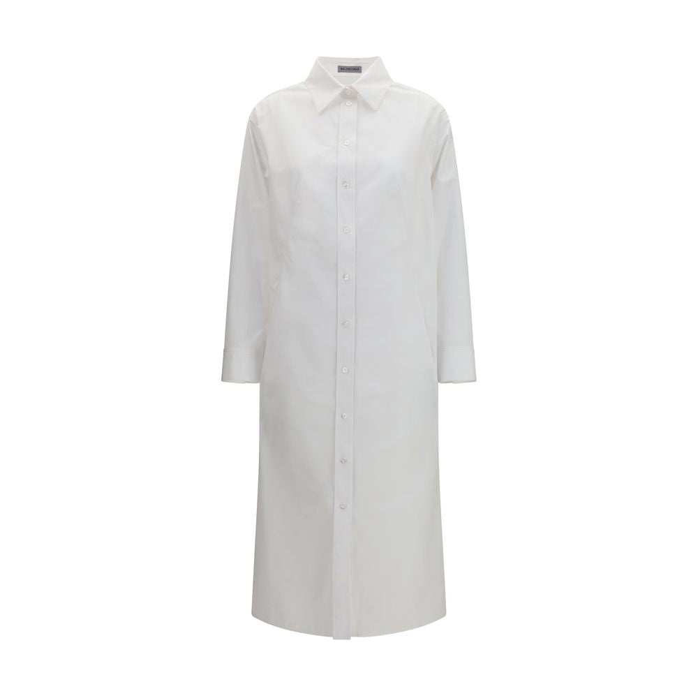 Balenciaga Weißes Baumwoll-Freizeitkleid-1