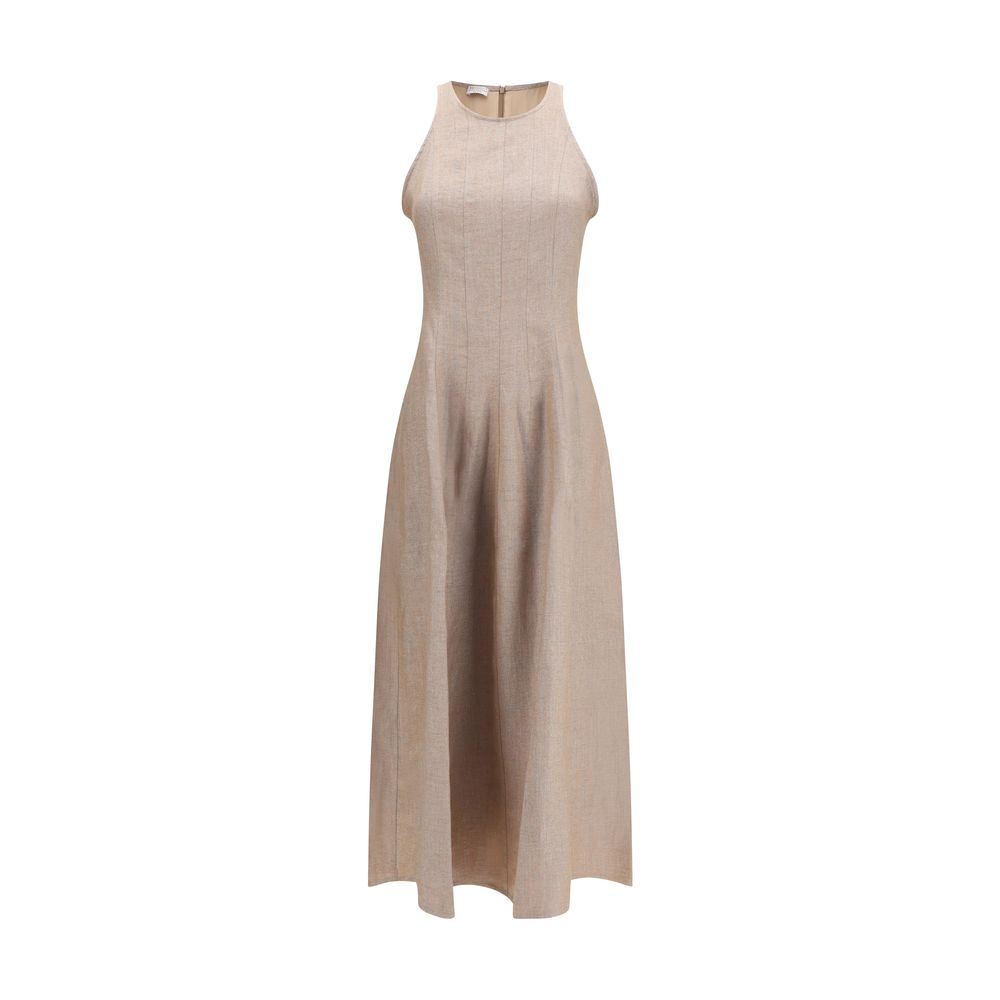 Brunello Cucinelli Beige Linen Casual Dress-1