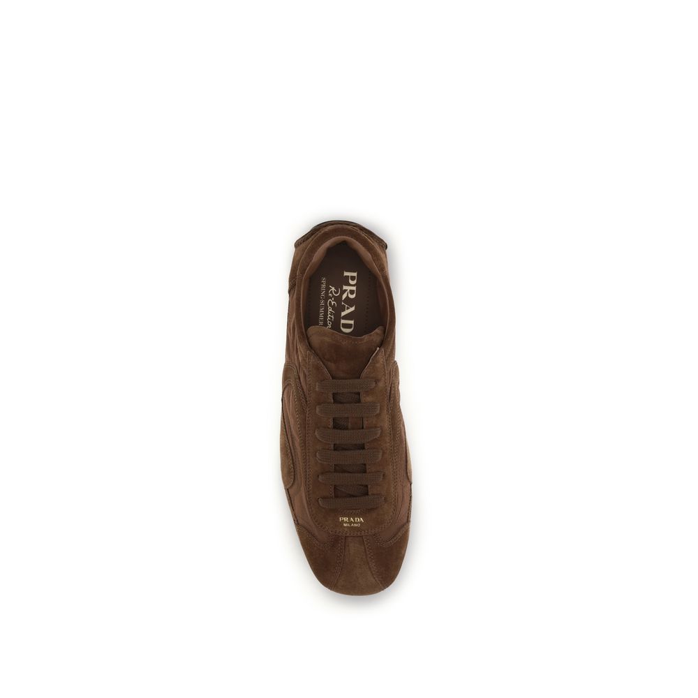 Prada Braune Kalbsleder Bos Taurus Low Top Sneaker-4