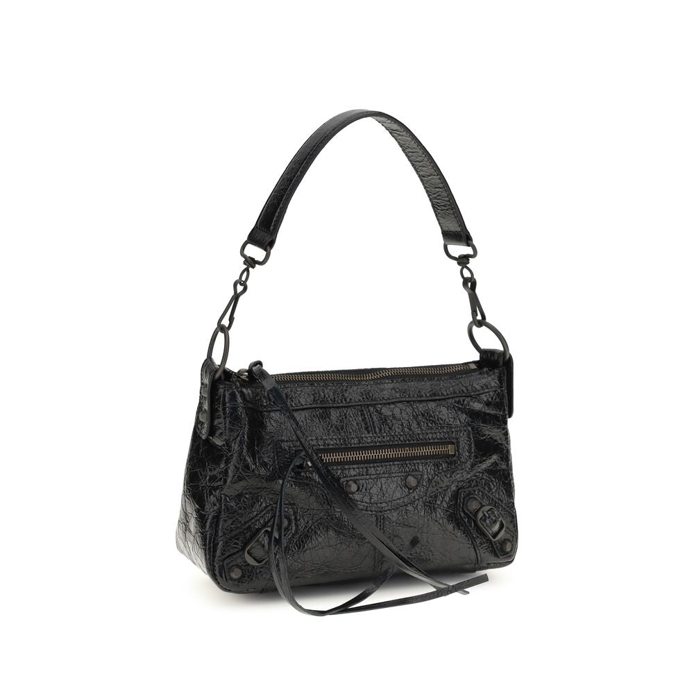 Balenciaga Schwarze Lammleder Schultertasche Ovis Aries Aries-2