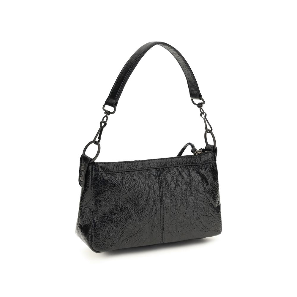 Balenciaga Schwarze Lammleder Schultertasche Ovis Aries Aries-3
