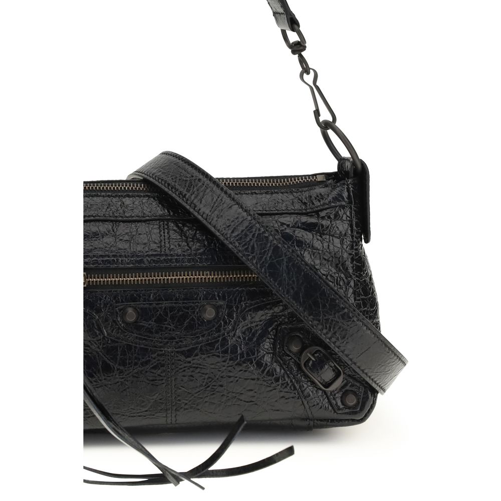 Balenciaga Schwarze Lammleder Schultertasche Ovis Aries Aries-4