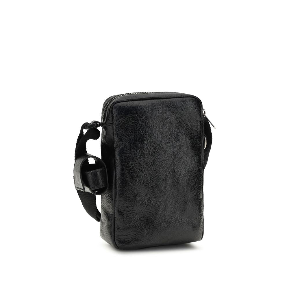 Balenciaga Schwarze Lammleder Schultertasche Ovis Aries Aries-3