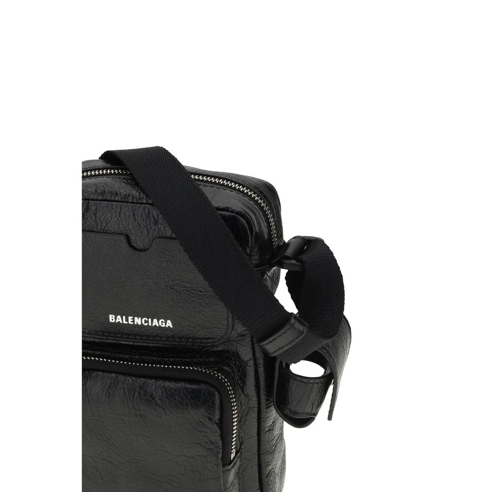 Balenciaga Schwarze Lammleder Schultertasche Ovis Aries Aries-4