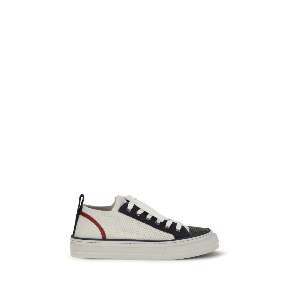 Brunello Cucinelli Mehrfarbige Low-Top-Sneaker aus Baumwolle-1