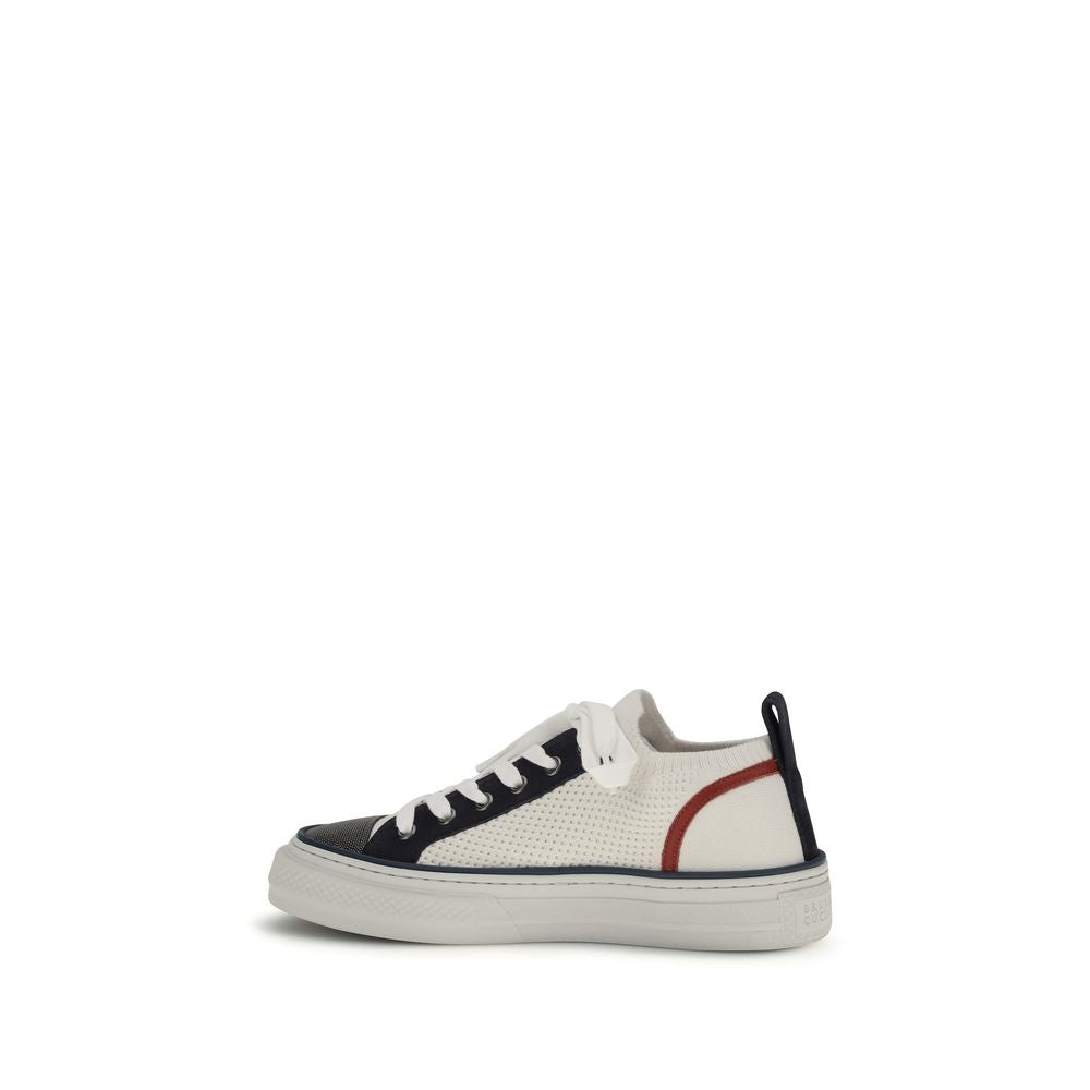 Brunello Cucinelli Mehrfarbige Low-Top-Sneaker aus Baumwolle-3
