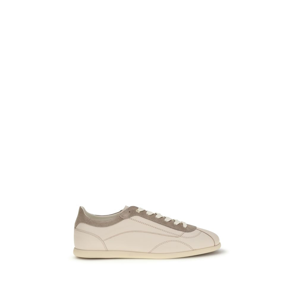 Brunello Cucinelli Beige Leather Low Top Sneakers-1