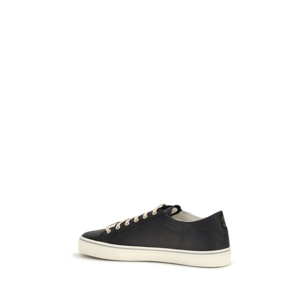 Brunello Cucinelli Schwarze Bos Taurus Kalbsleder Low-Top-Sneaker-3