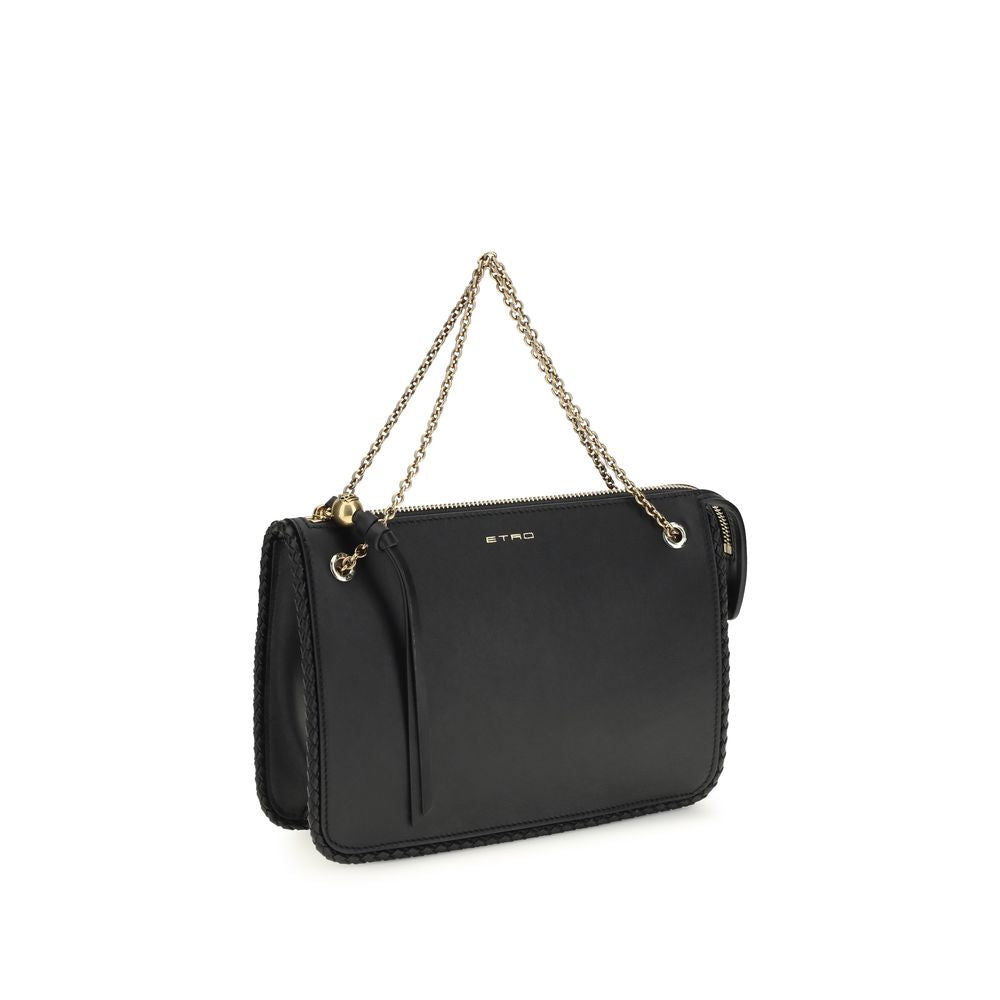 Etro Schwarze Bos Taurus Kalbsleder Clutch-2