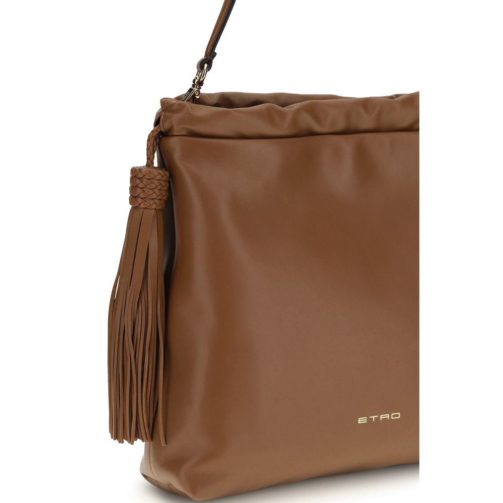 Etro Braune Lammleder Schultertasche Ovis Aries Aries-4