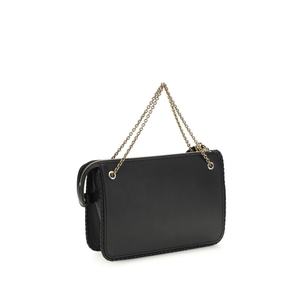 Etro Schwarze Bos Taurus Kalbsleder Clutch-3