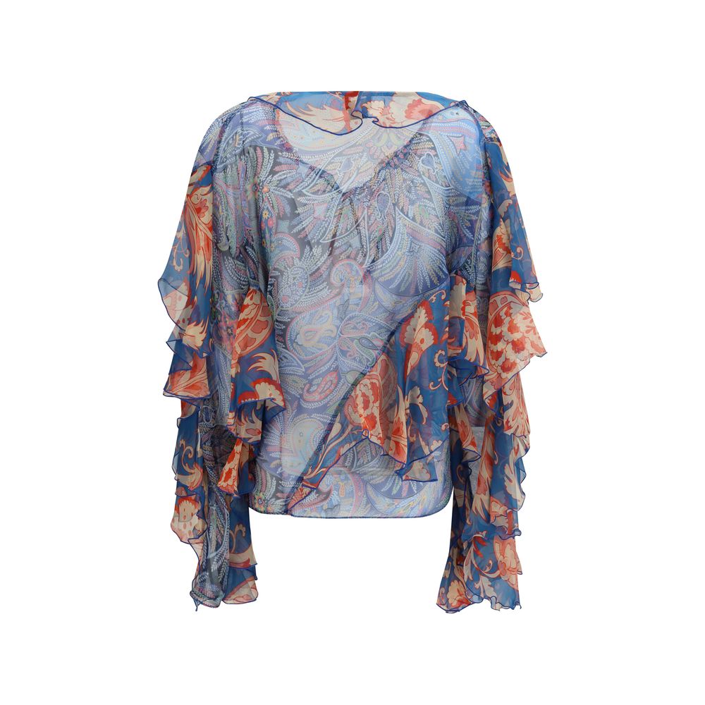 Etro Mehrfarbiges Seidenhemd mit Muster-2