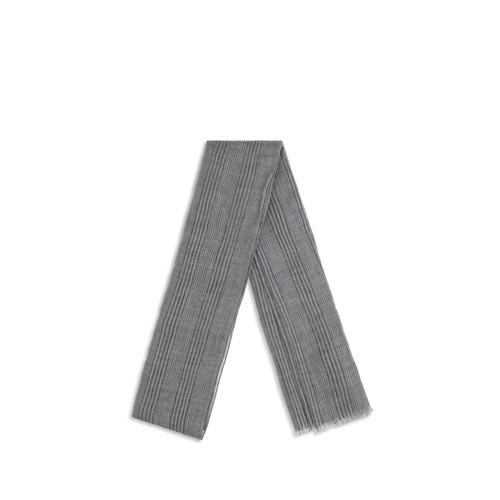 Brunello Cucinelli Grauer Leinen-Schal-2