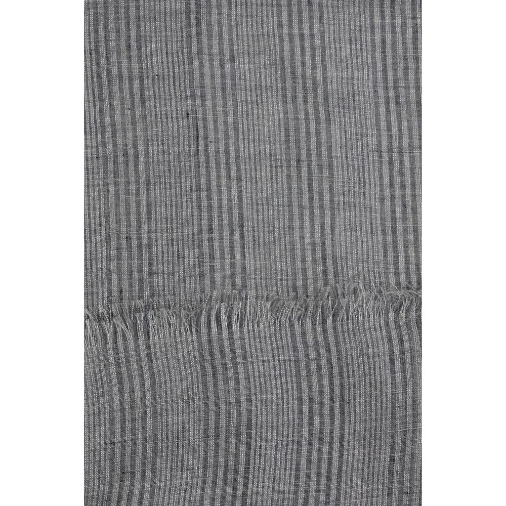 Brunello Cucinelli Grauer Leinen-Schal-3