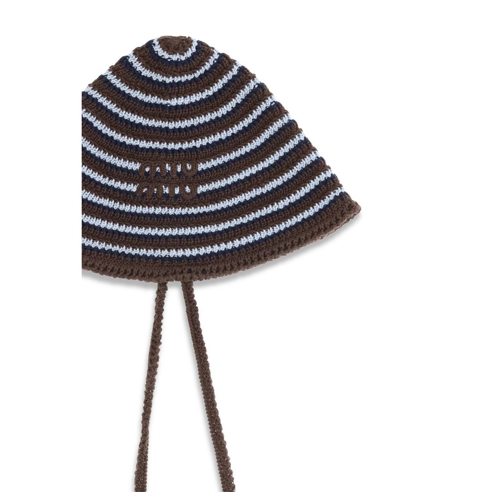 Miu Miu Brauner Baumwoll-Sonnenhut-3