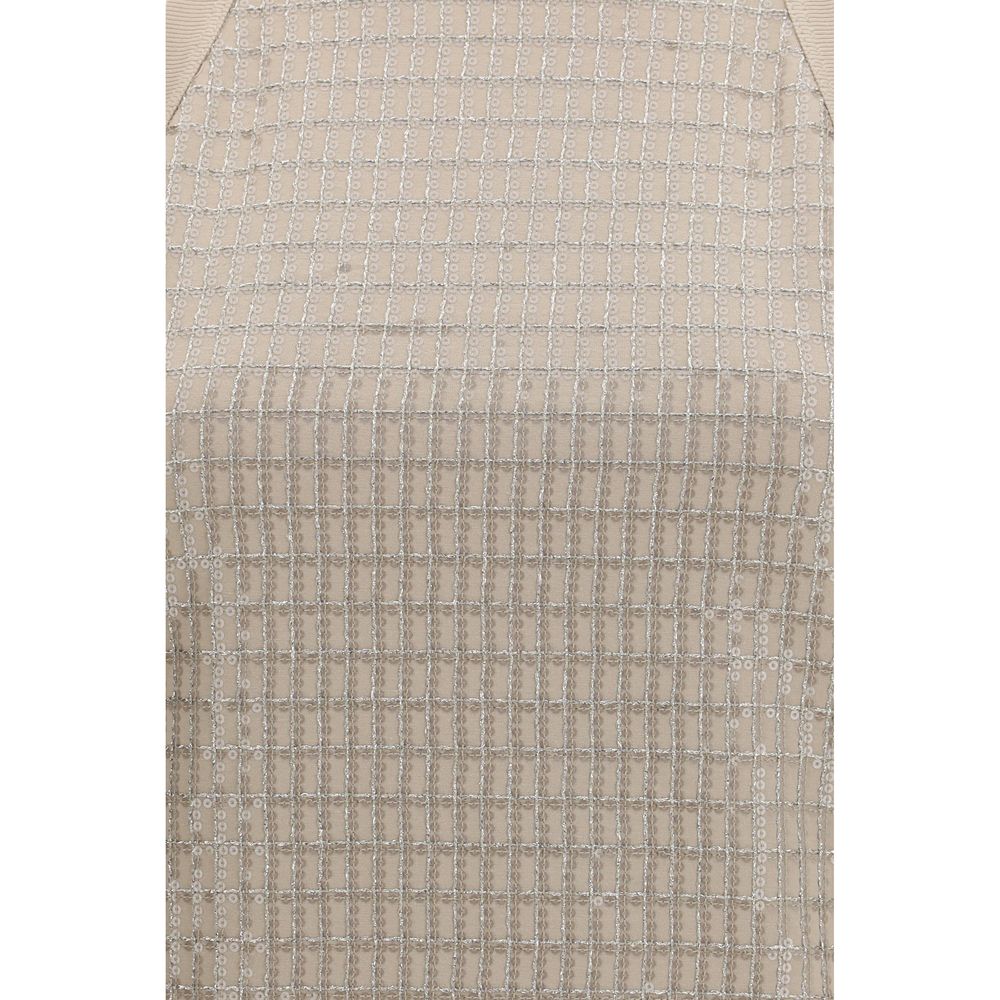 Brunello Cucinelli Beige Cotton Sleeveles T-Shirt-3
