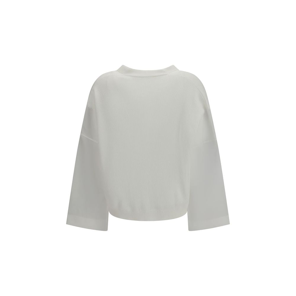 Brunello Cucinelli Weißer Strickcardigan aus Baumwolle-2