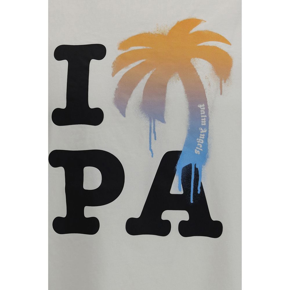 Palm Angels Weißes Baumwoll-T-Shirt-3
