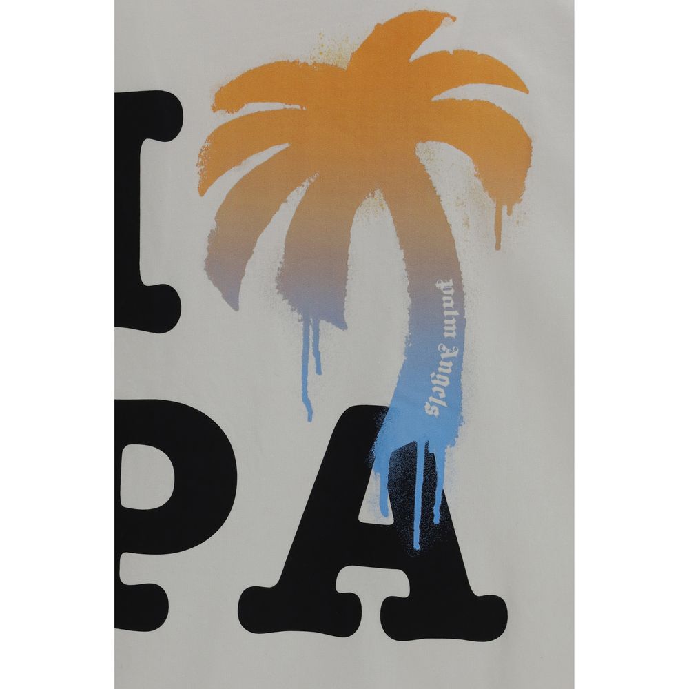 Palm Angels Weißes Baumwoll-T-Shirt-3