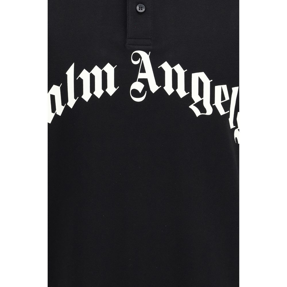 Palm Angels Schwarzes Baumwoll-Poloshirt-3