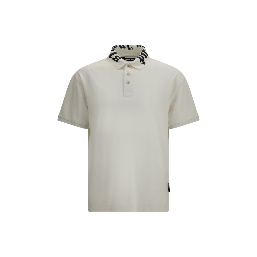 Palm Angels Weißes Poloshirt aus Baumwolle