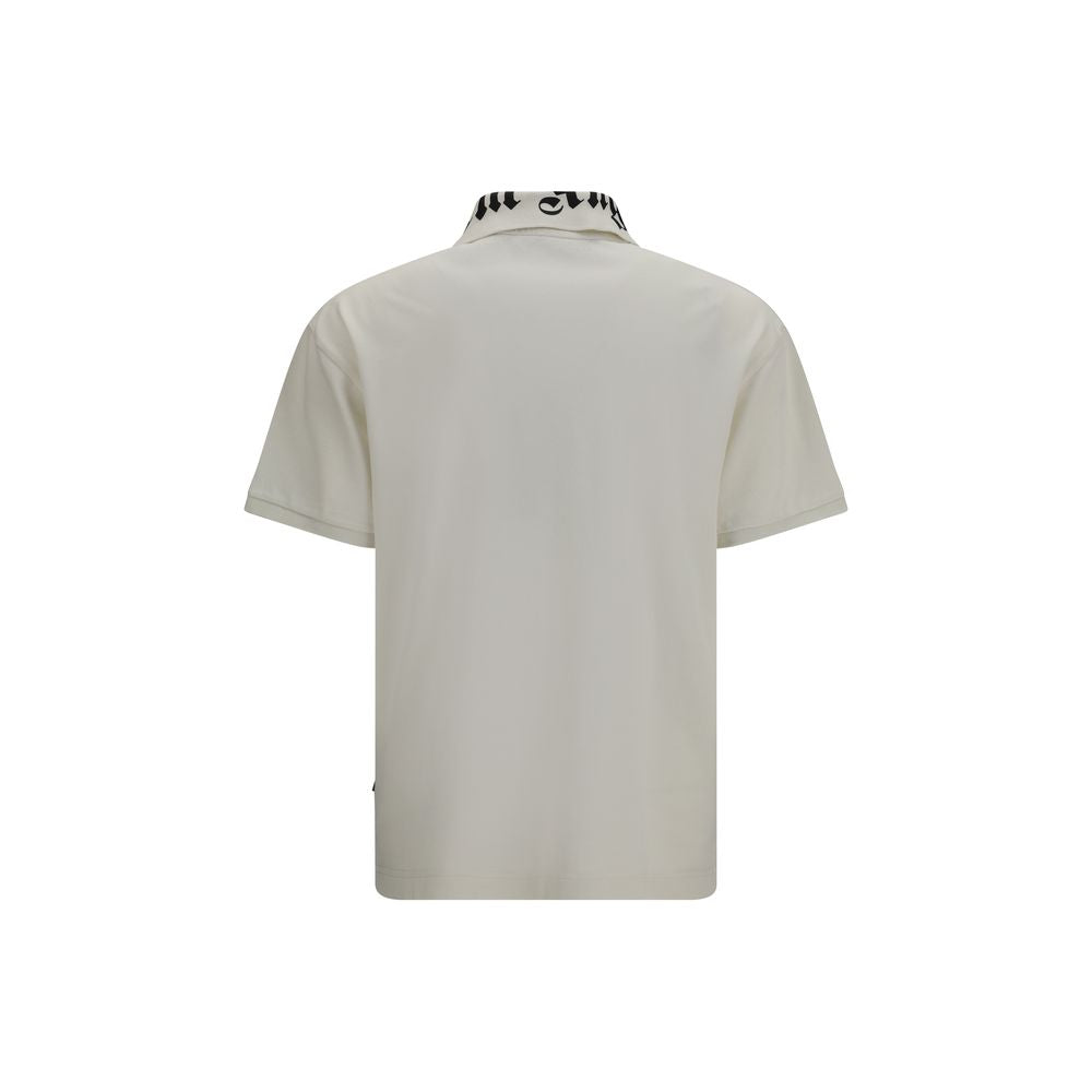 Palm Angels Weißes Poloshirt aus Baumwolle-2