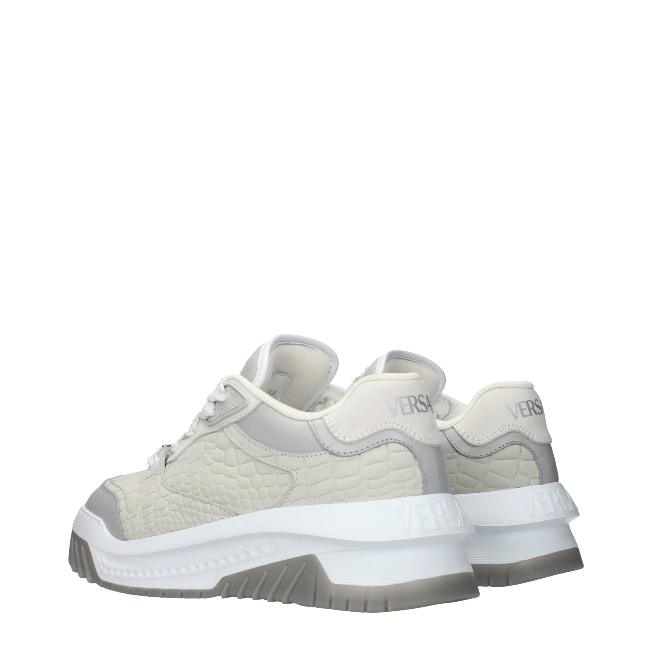 Versace Graue Leder Low-Top-Sneaker-4