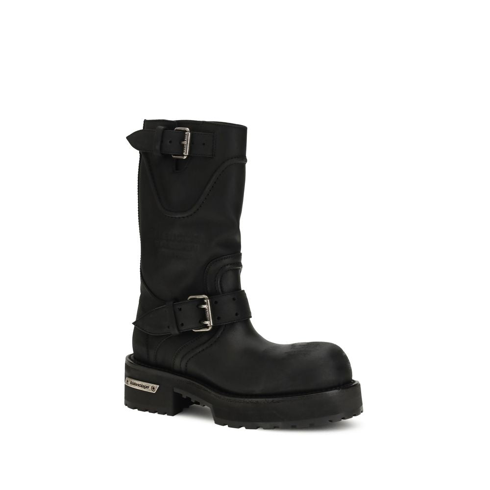 Balenciaga Schwarze Schnürstiefel aus Kalbsleder Bos Taurus-2