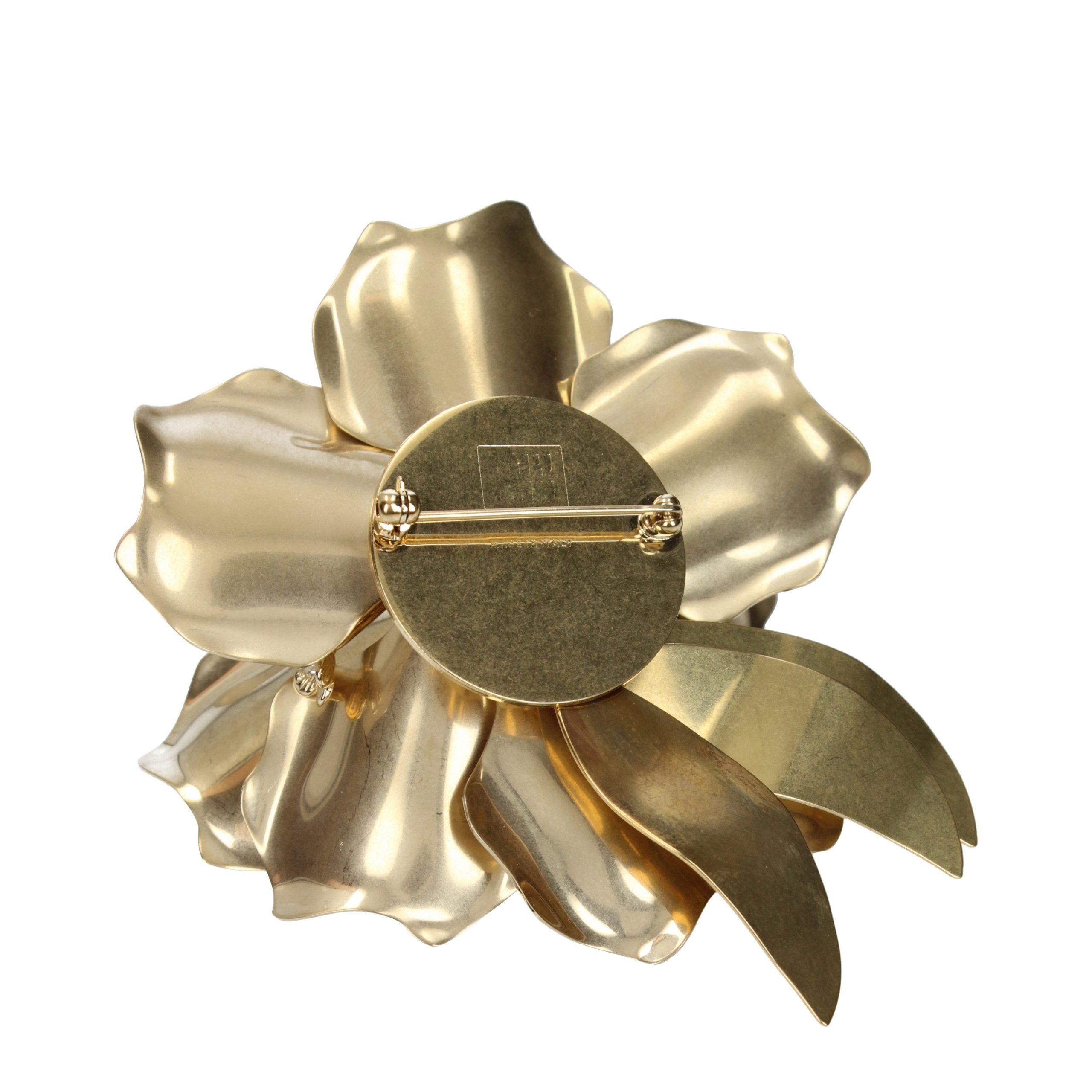 Miu Miu Goldfarbene Brosche aus Metall-2