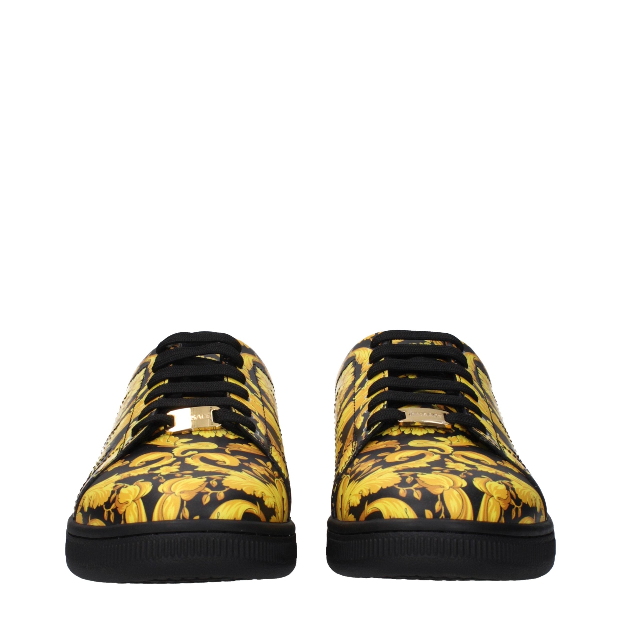 Versace Schwarze Leder Chunky Sneaker-3