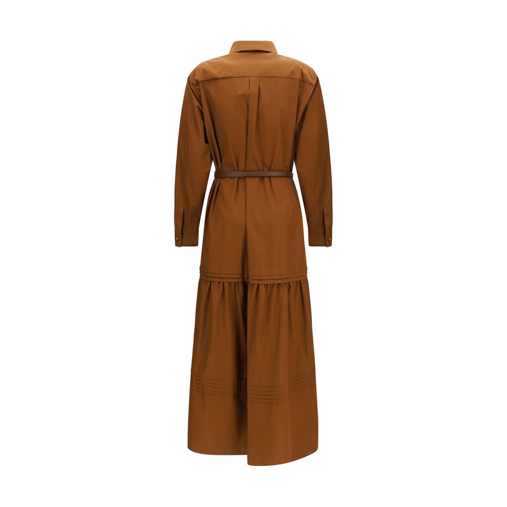 Max Mara Braunes Baumwollkleid für die Freizeit-2