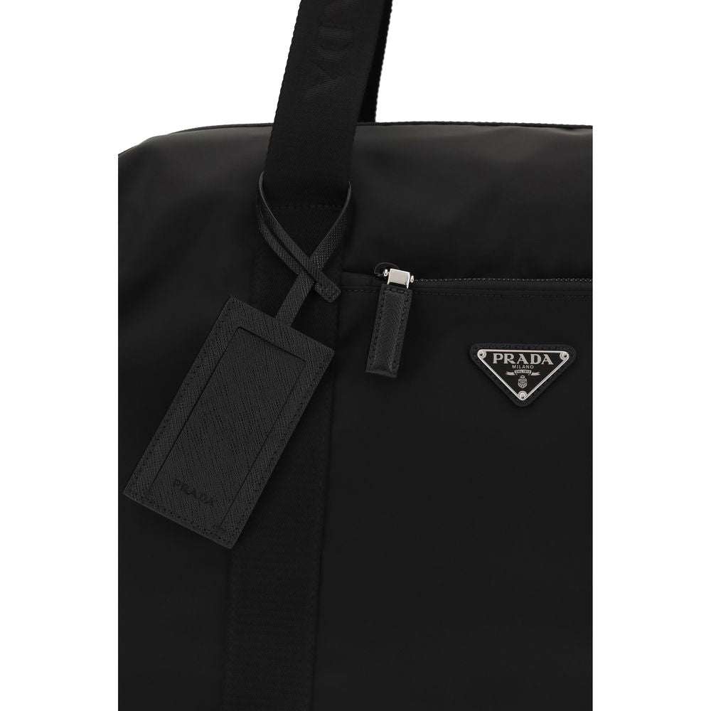 Prada Schwarze Gepäck- und Reisetasche aus recyceltem Polyamid-4