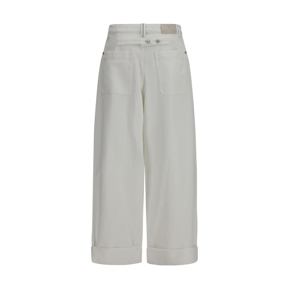 Brunello Cucinelli Weiße Baumwollhose im Casual-Look-2
