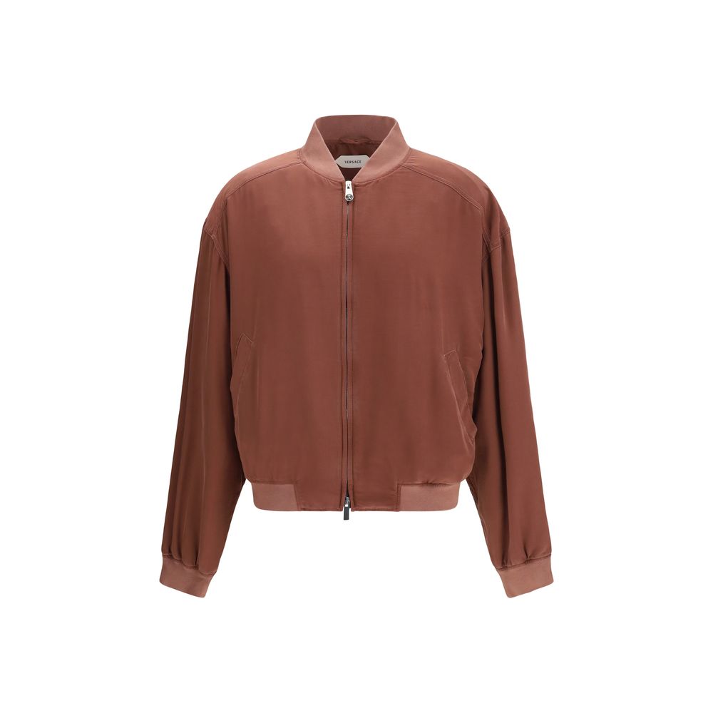 Versace Bordeaux Seiden Bomberjacke-1