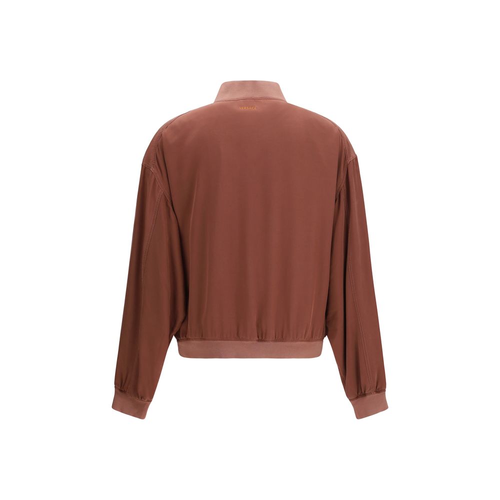 Versace Bordeaux Seiden Bomberjacke-2
